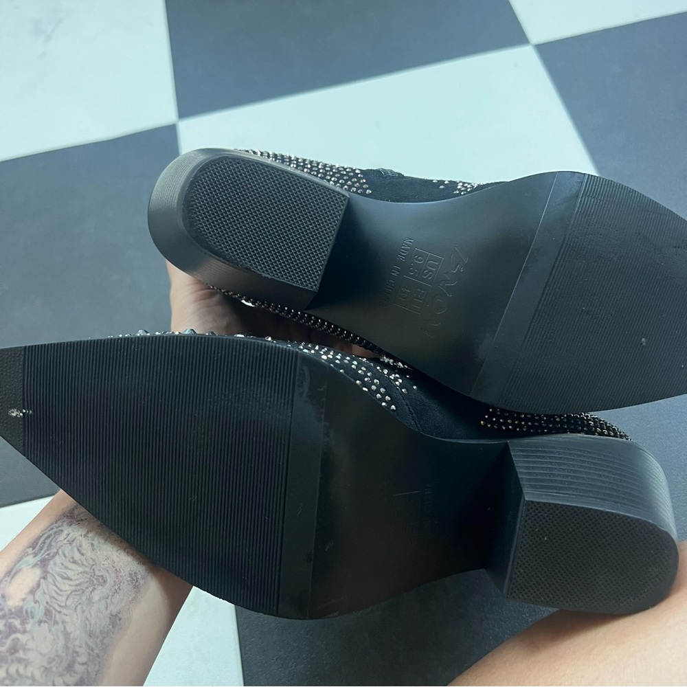 Bedazzled Black Ankle Boots - Picture 6 of 7